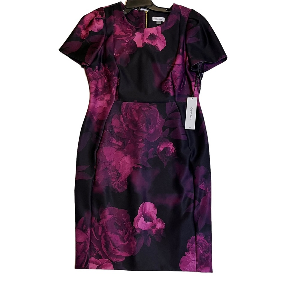 Elegant Black and Pink Floral Dress